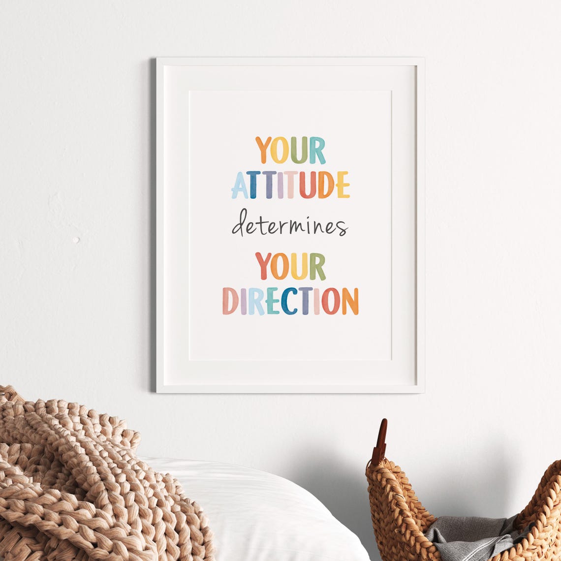 Your Attitude Determines Your Direction Rainbow Watercolor Poster - Image 6