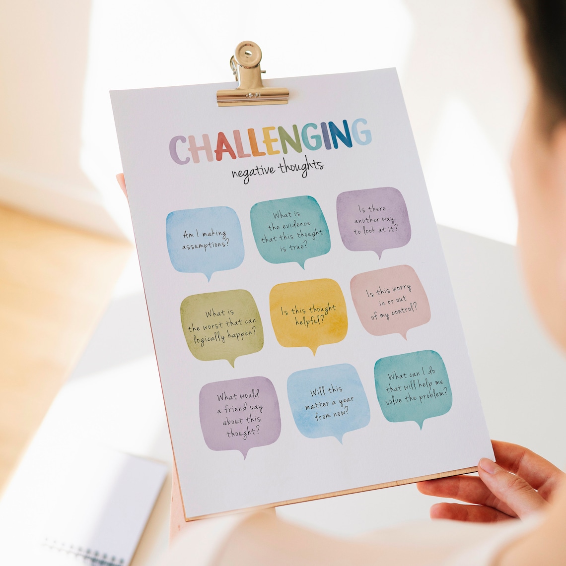 Challenging Negative Thoughts Art Print, CBT Therapy - Image 8
