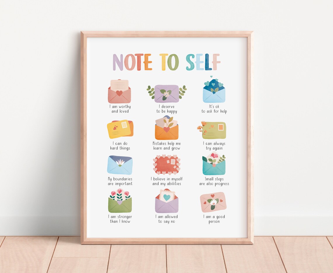 Note to Self Poster, Therapy Office Decor - Image 7
