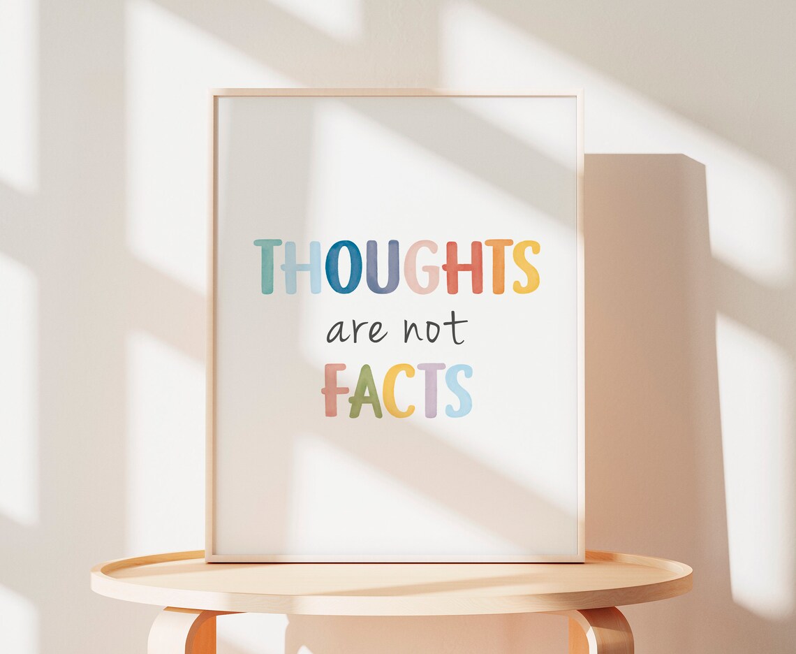 Thoughts Are Not Facts Poster, Positive Mindset Print - Image 3