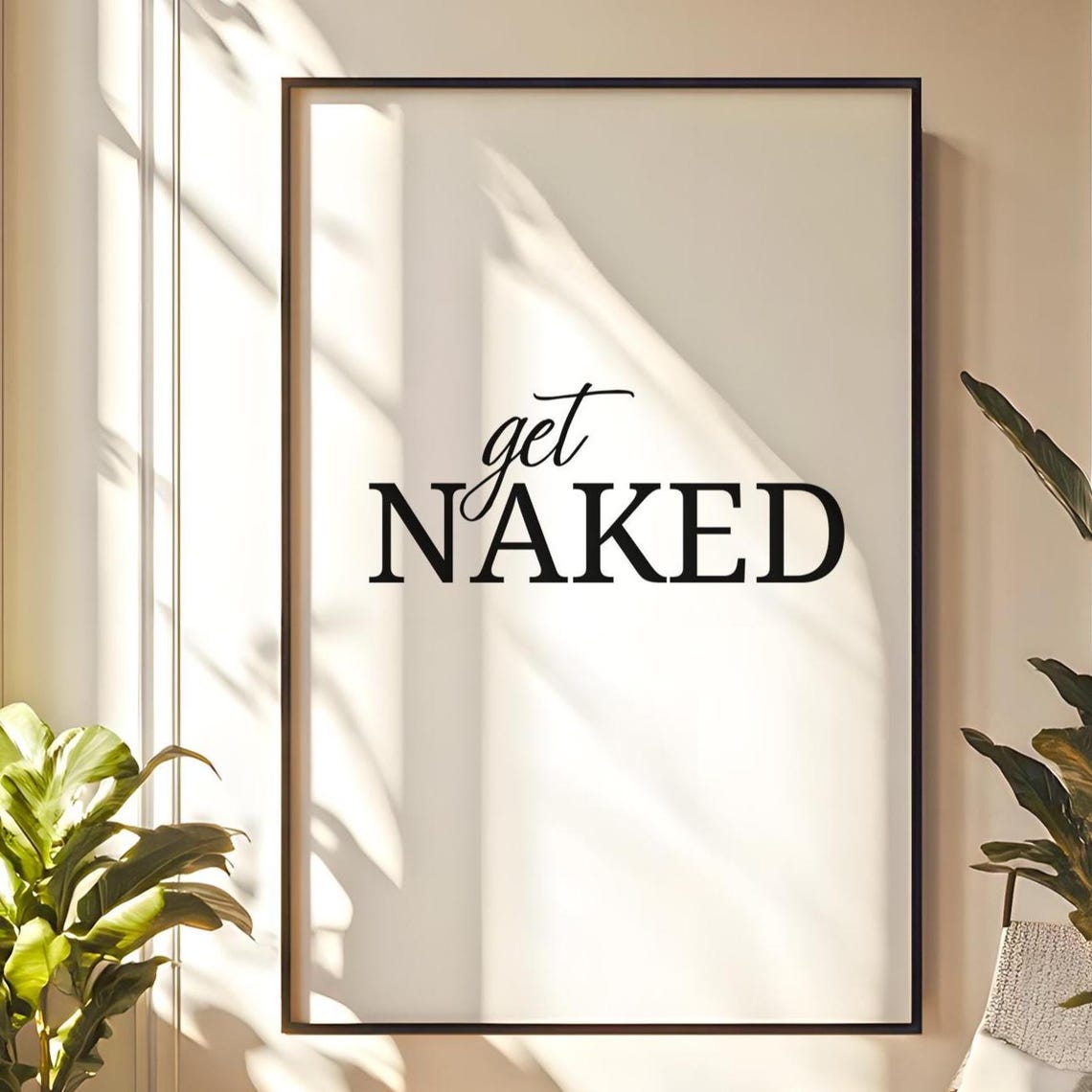 Get Naked Bathroom Decor Art Print