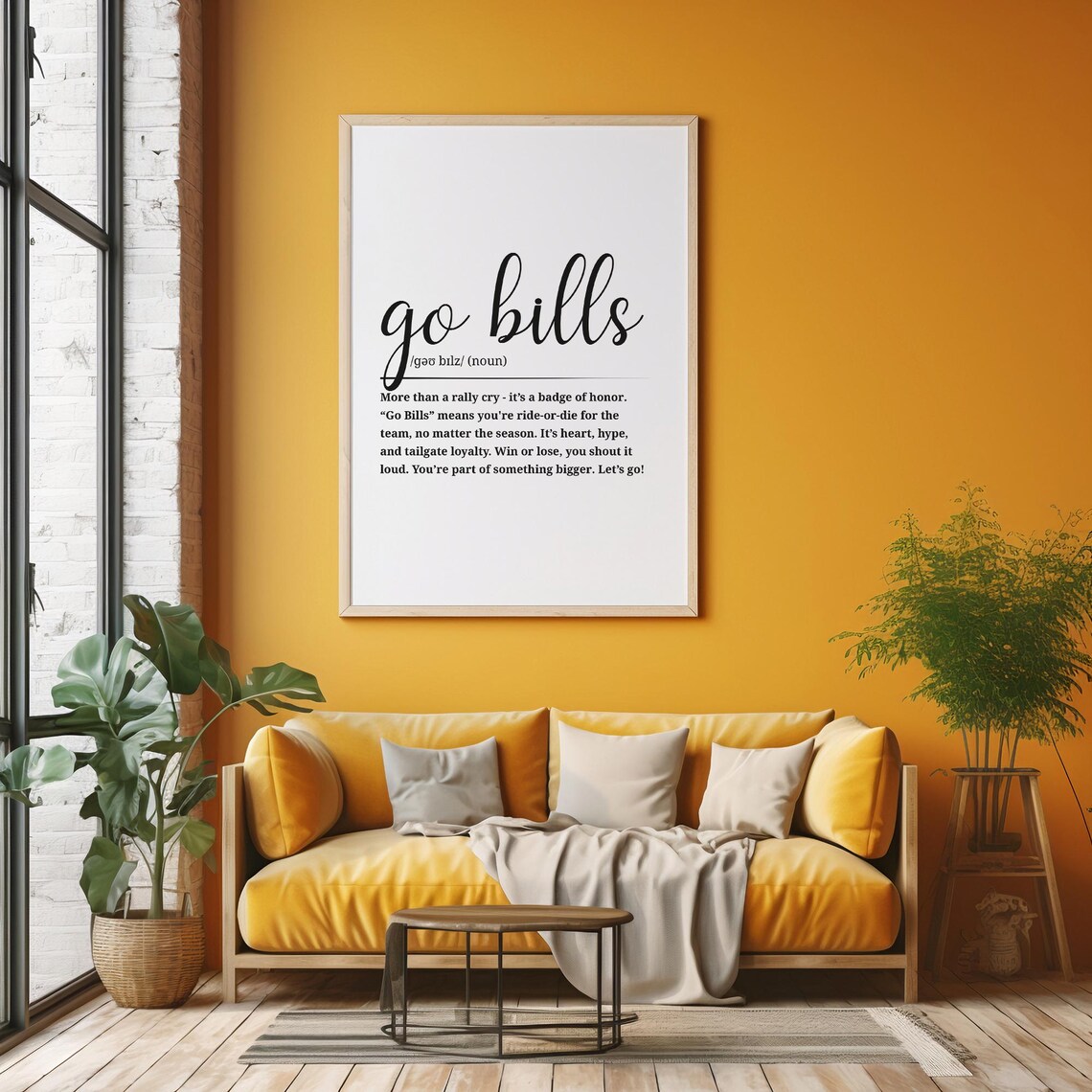 Go Bills Definition Poster Football Fan Dictionary Style Wall Decor Art - Image 5