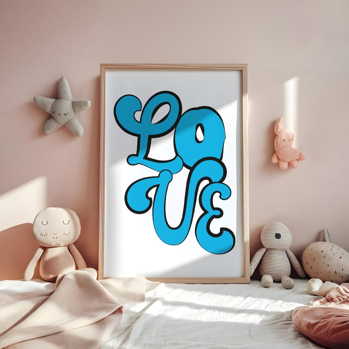 Love Wall Art Bedroom Decor Nursery Print Word Poster Living Room - Image 4