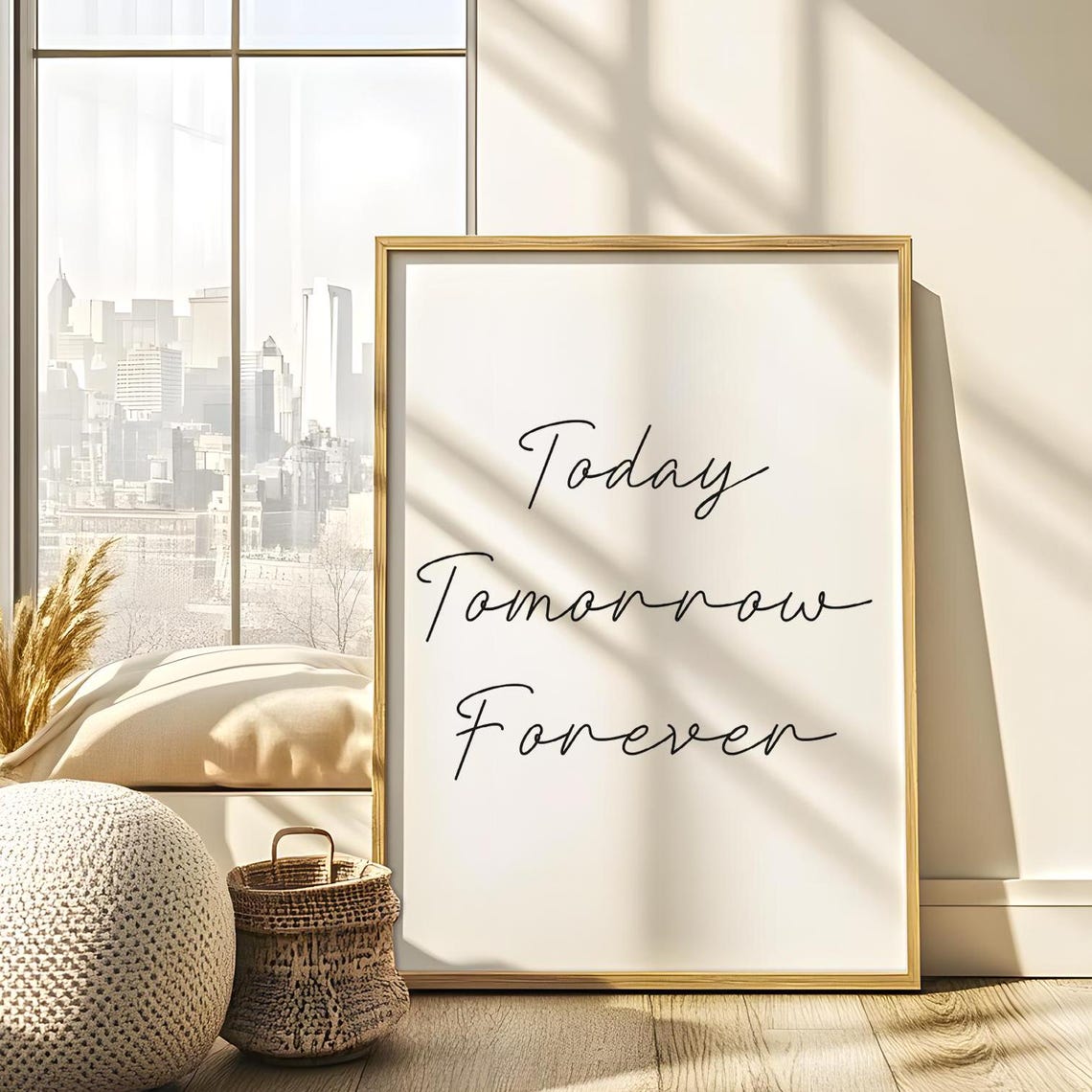 Today Tomorrow Forever Romantic Script Typography Vow Quote Poster