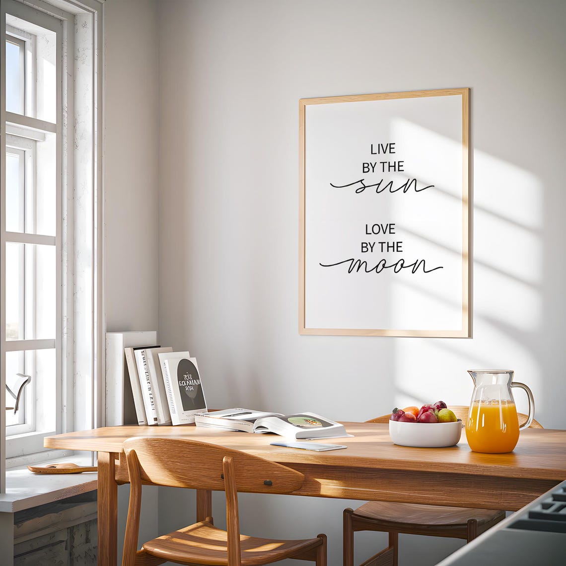 Live By The Sun Love Moon Wall Art Living Room Decor Nursery Print - Image 3