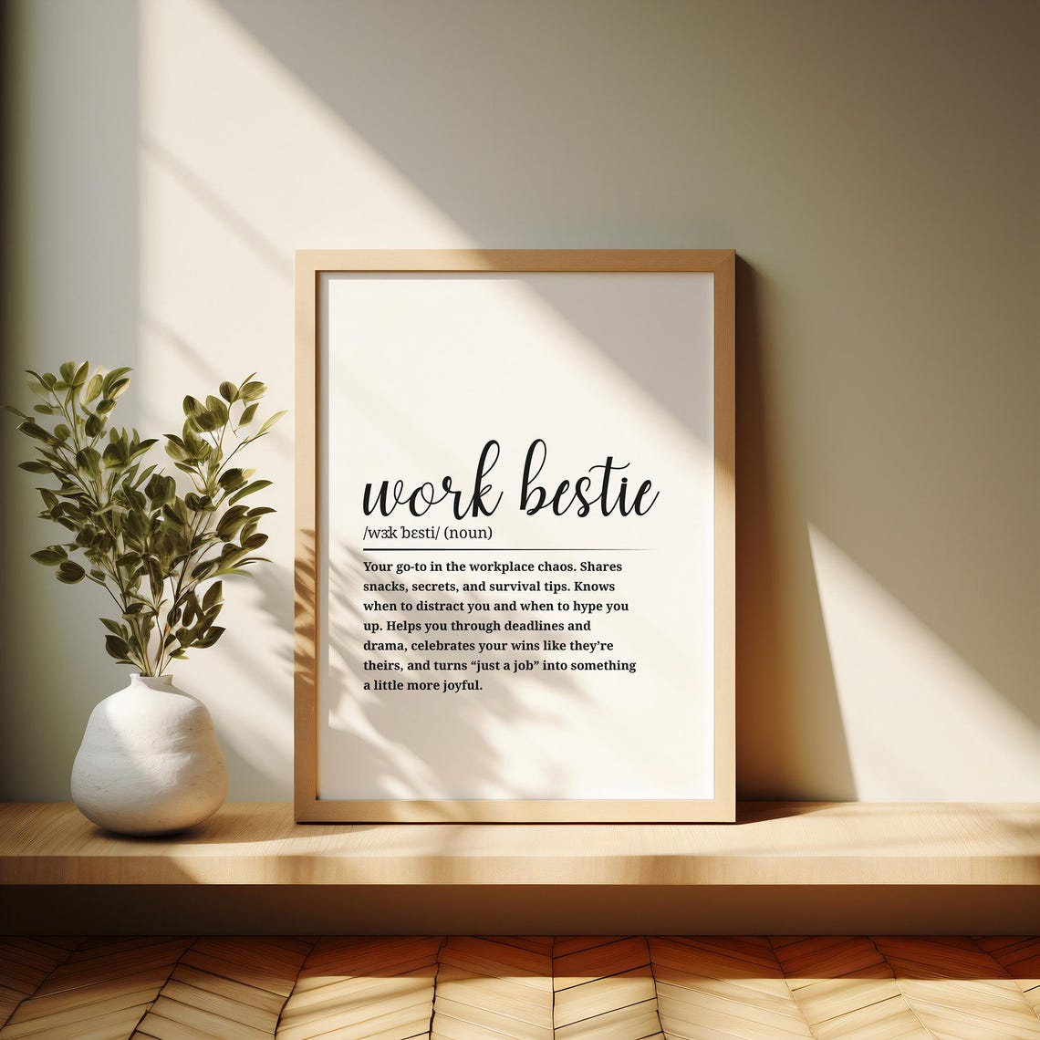 Work Bestie Definition Poster Funny Office Wall Art Coworker Gift Friendship Decor - Image 5