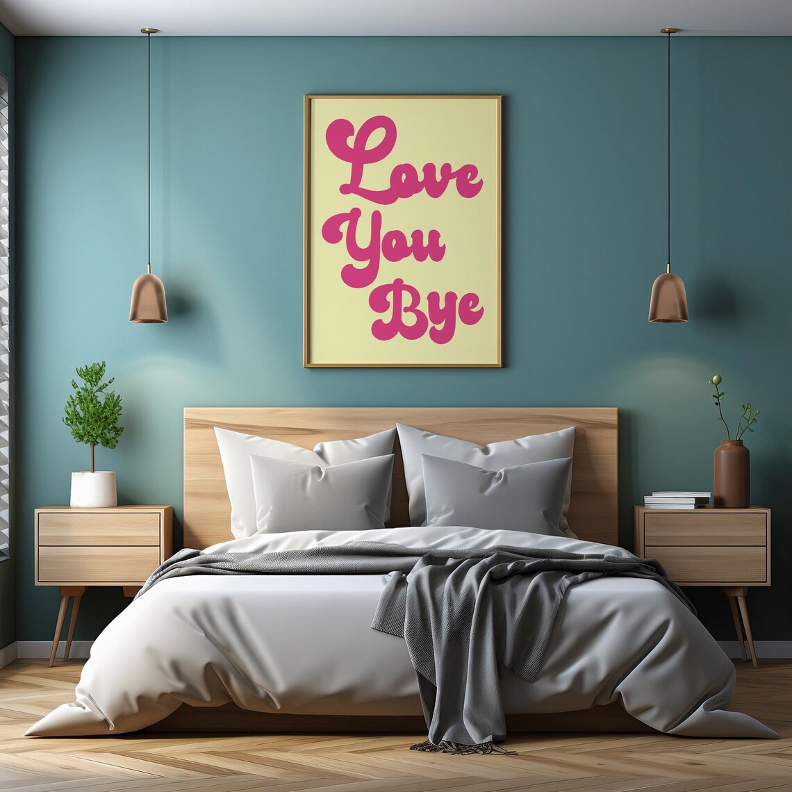 Love You Bye Quote, Trendy Living Room Decor - Image 2