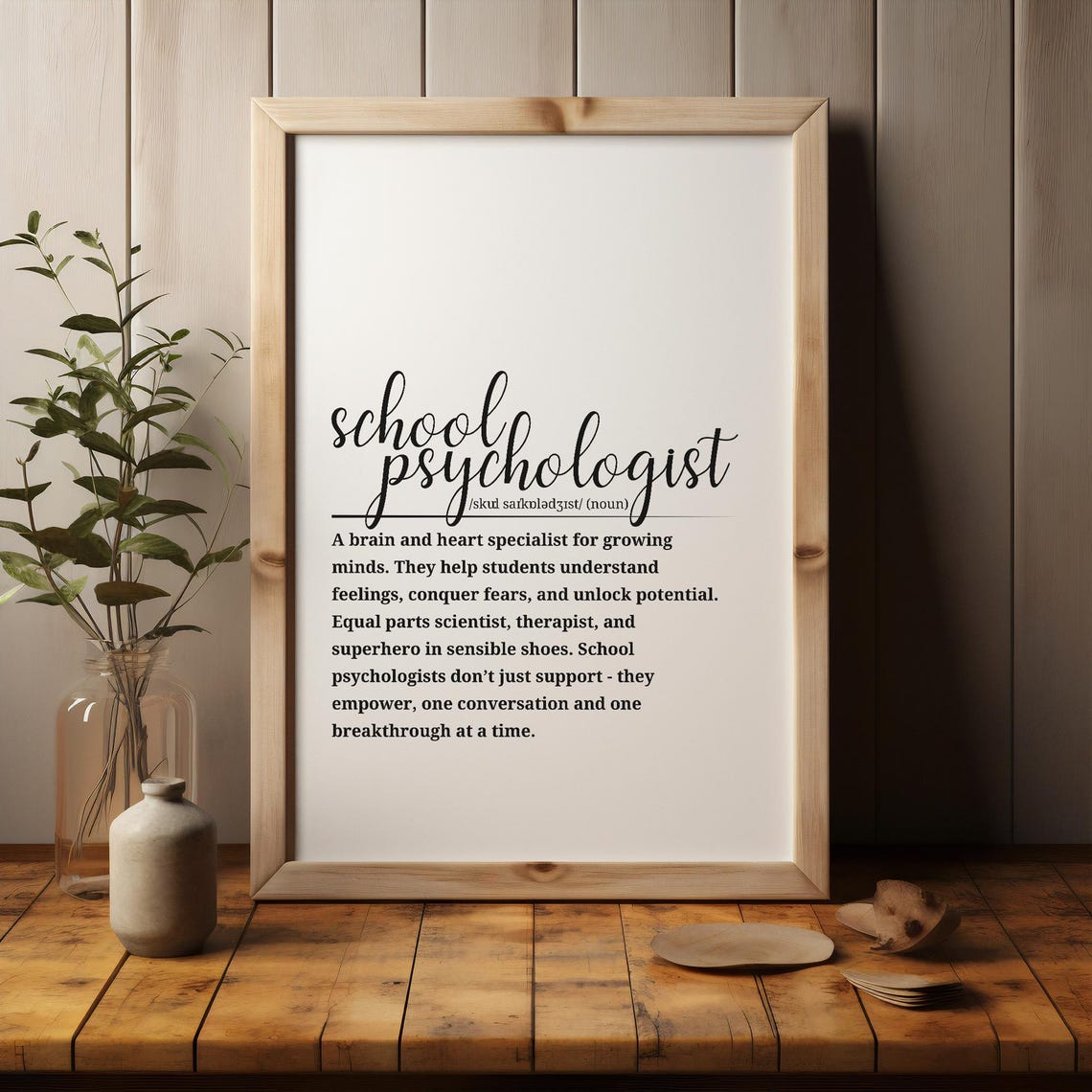School Psychologist Dictionary Definition Appreciation Gift Poster - Image 3