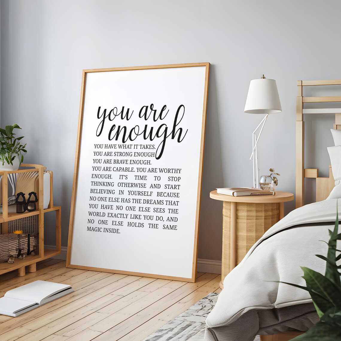 You Are Enough Inspirational Quote Bedroom Affirmation Wall Poster - Image 5