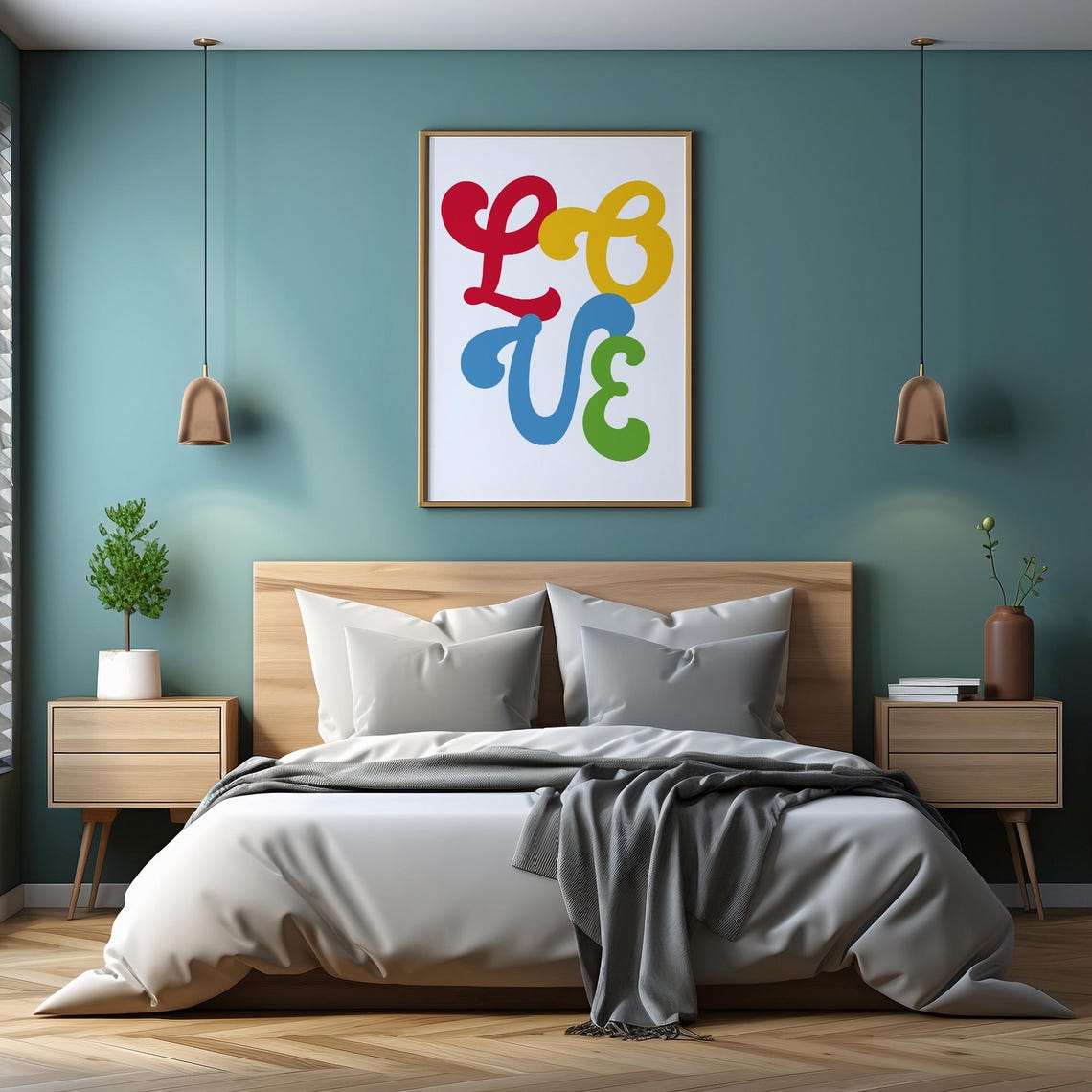 Love Wall Art Bedroom Decor Nursery Print Word Poster Living Room