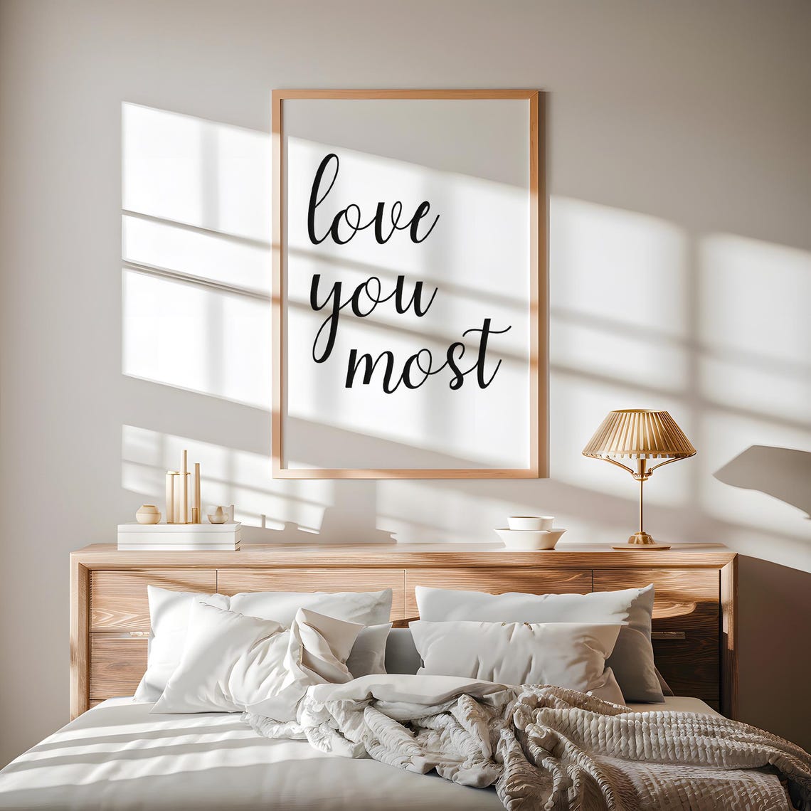 Love You Most Romantic Script Typography Sweet Couple Quote Poster - Image 2