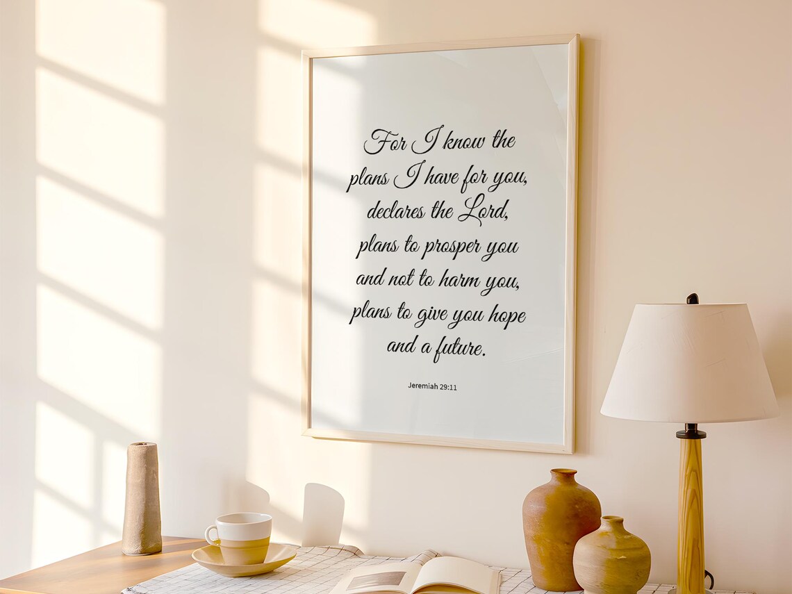 Jeremiah 2911 Wall Art Christian Scripture Bible Verse Hope And Future Quote - Image 2