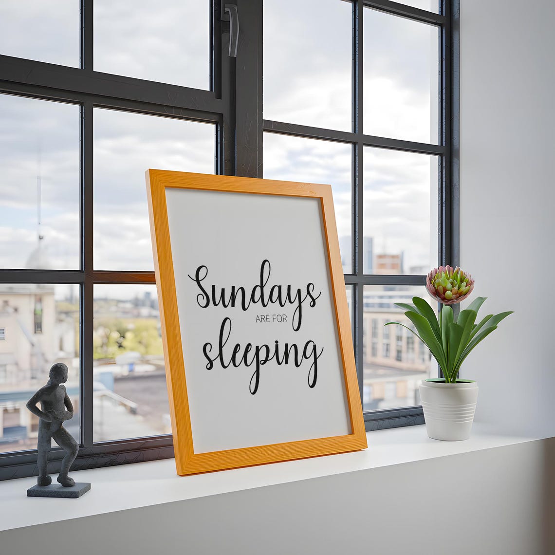 Sundays Are For Sleeping Cozy Script Typography Bedroom Quote Poster - Image 6