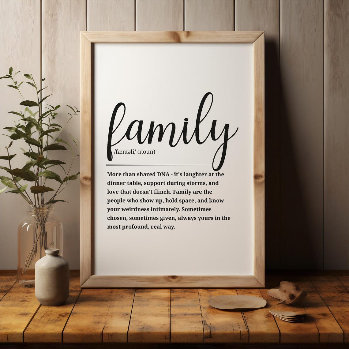 Family Definition Script Typography Loved Ones Word Art Quote Poster - Image 3