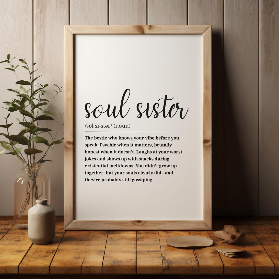 Soul Sister Definition Dictionary Style Friendship Quote Gift Poster - Image 3