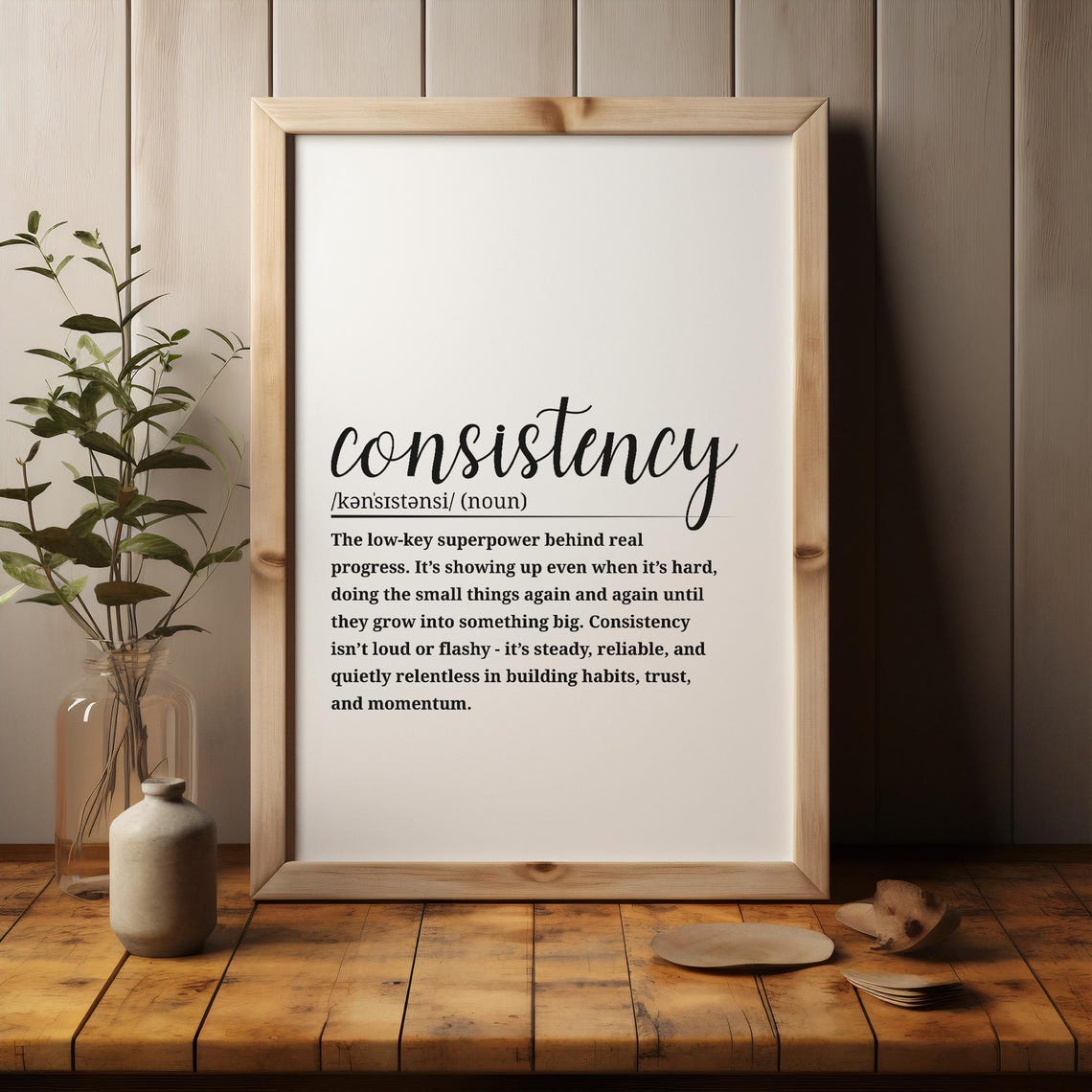 Consistency Definition Script Typography Discipline Word Art Poster - Image 3