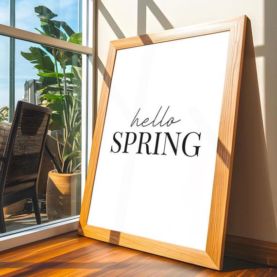 Hello Spring Wall Art Living Room Decor Print Farmhouse