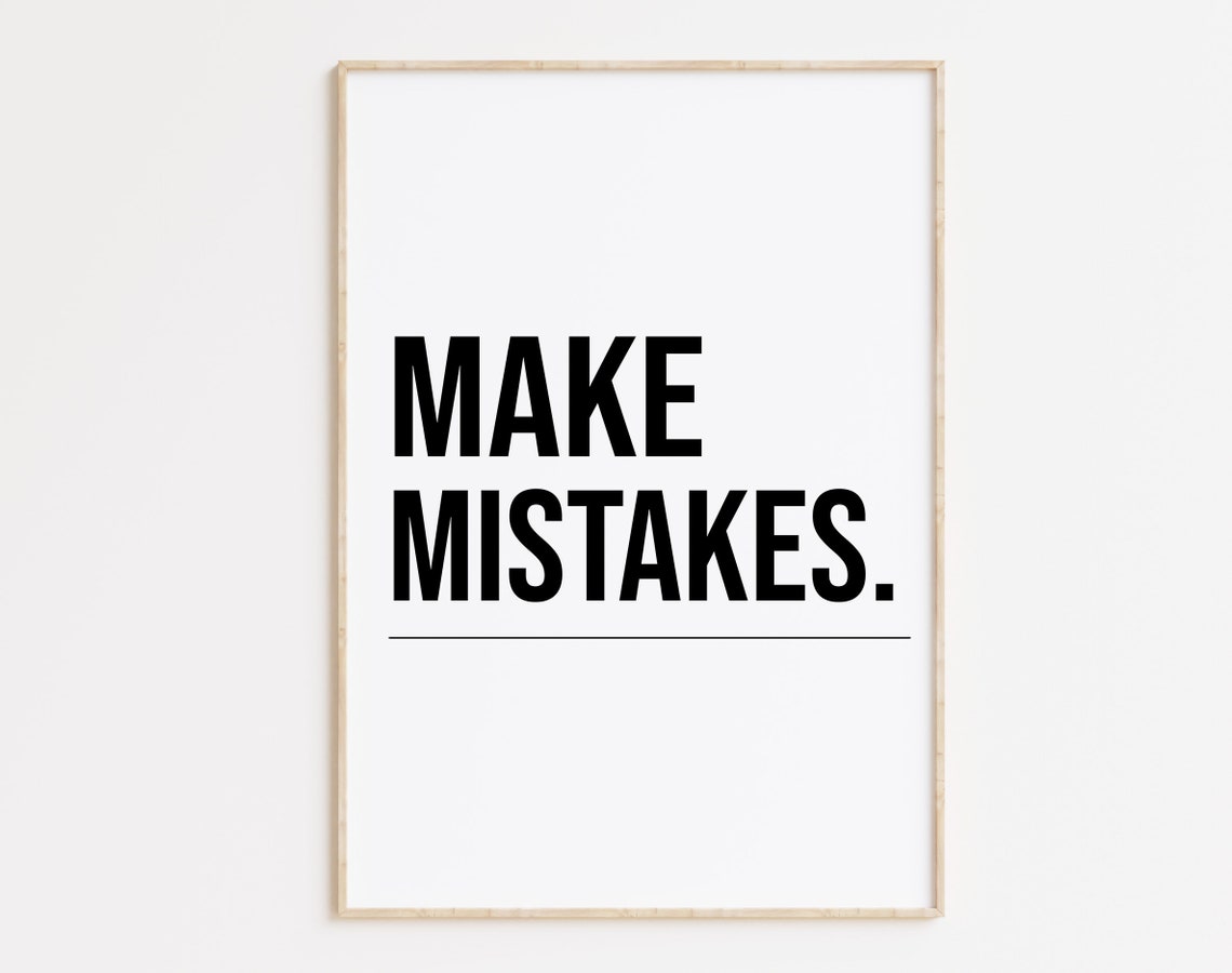 Make Mistakes Bold Minimalist Typography Motivational Office Poster