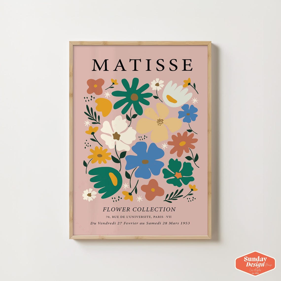 Matisse Flower Collection Pink Daisy Floral Exhibition Poster