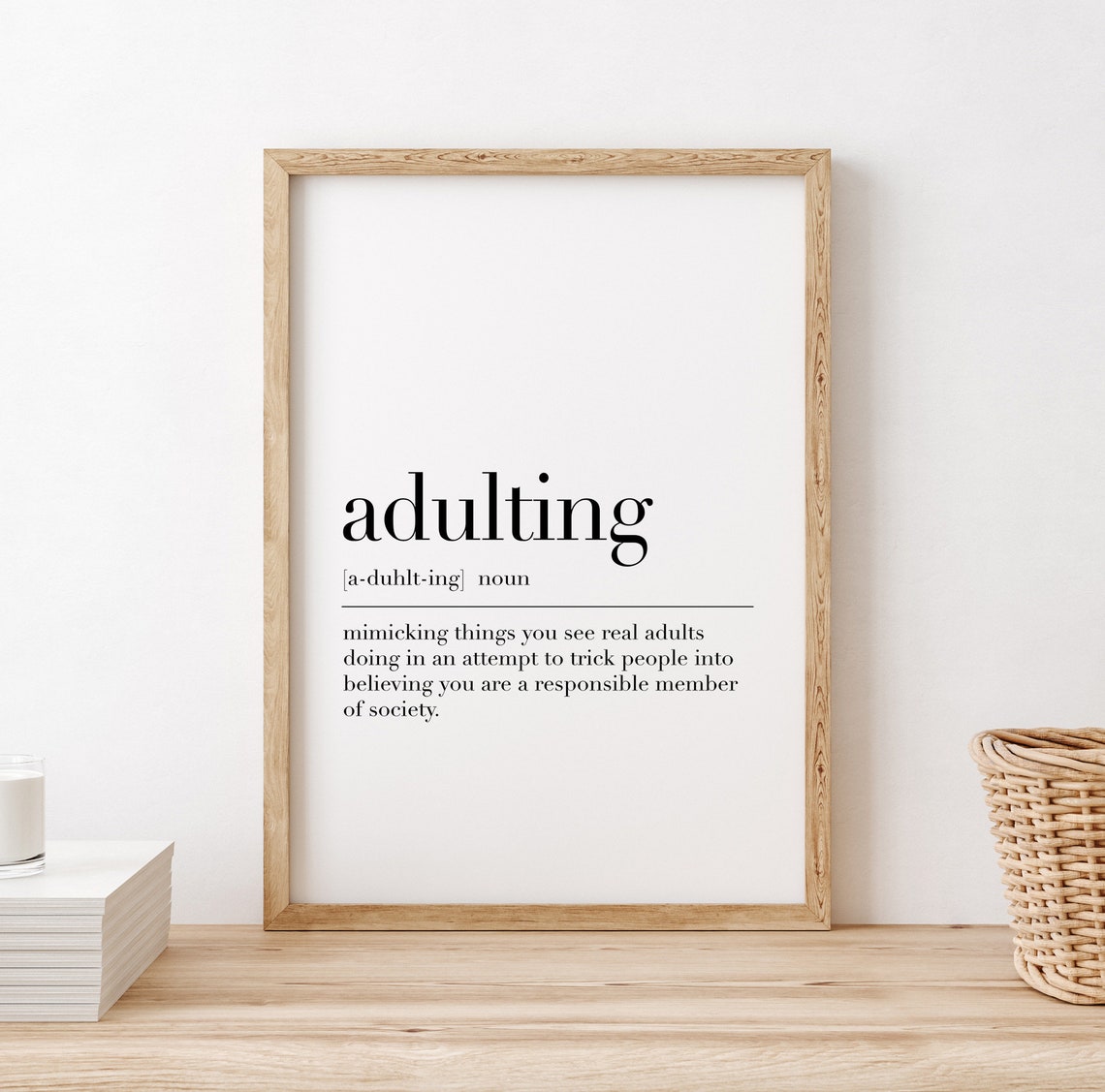 Adulting Adulting Definition Adulting Print Adulting Wall Art Quote Print Adulting Art Dictionary Poster Home Decor - Image 2