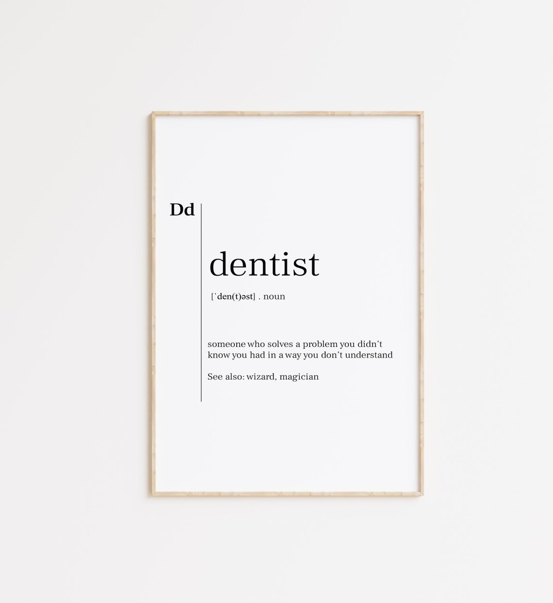 Dentist Funny Definition Dental Office Humor Dictionary Art Poster