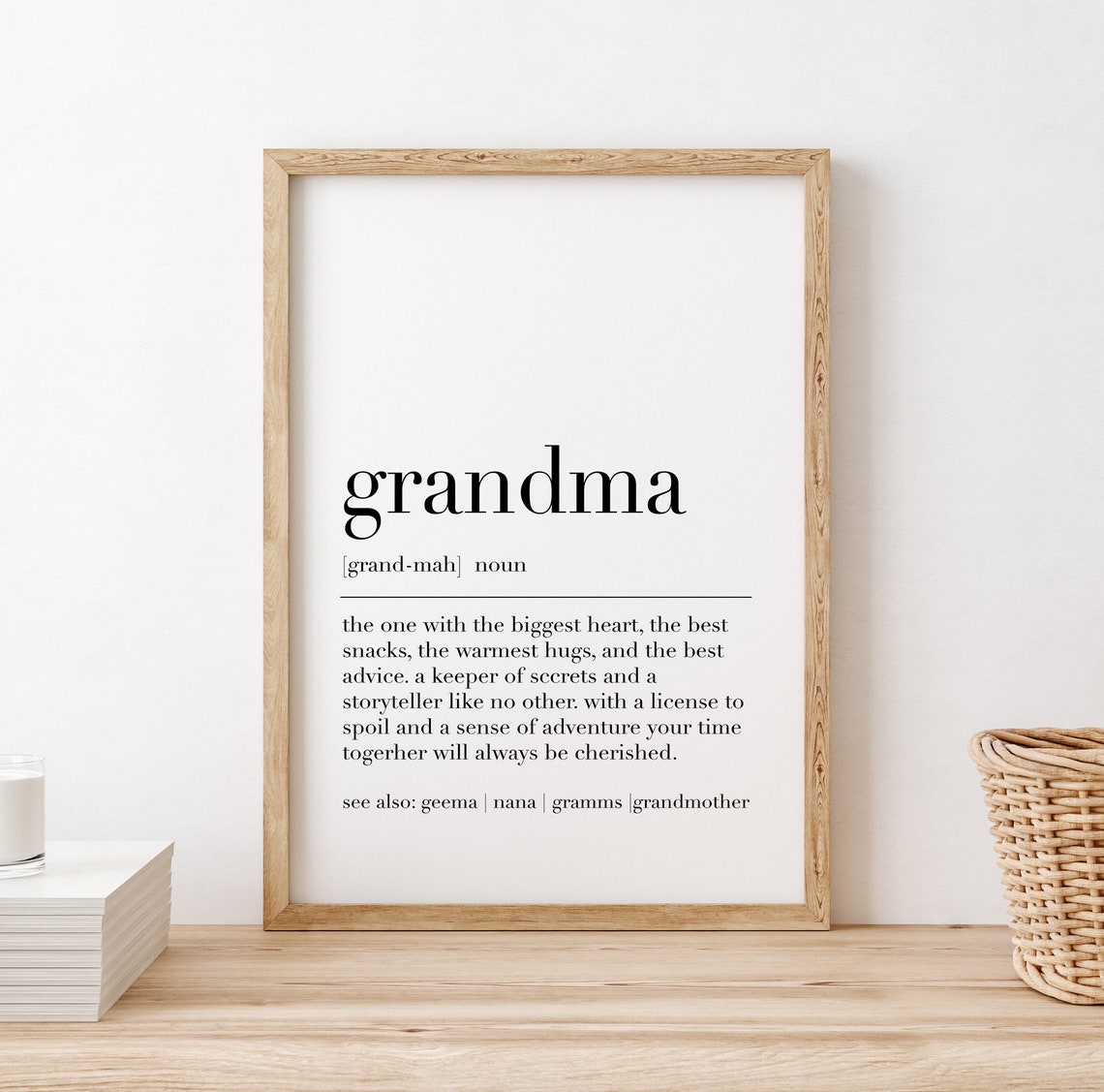 Grandma Definition Poster Heartfelt Gift for Grandmother Wall Decor - Image 2