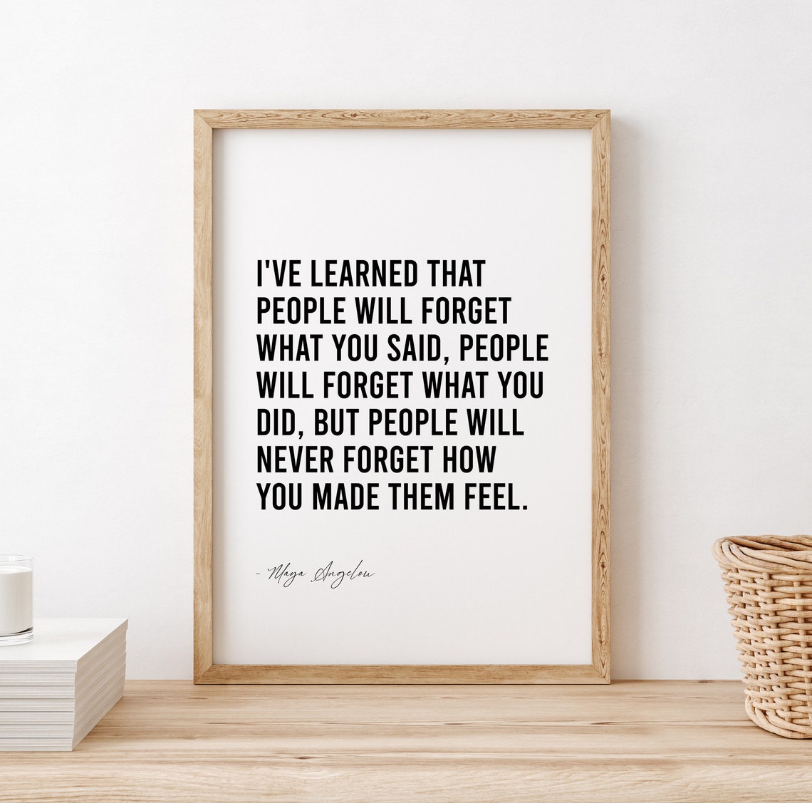 Maya Angelou People Will Forget Quote Inspirational Typography Poster - Image 2