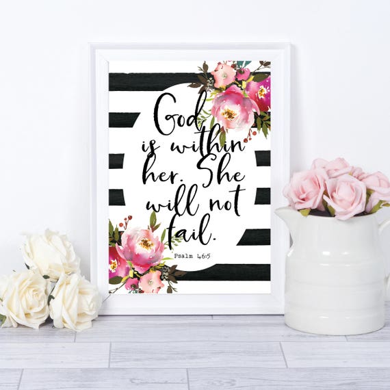 Bible Verse Scripture Art, Psalm 46 Wall Art Print