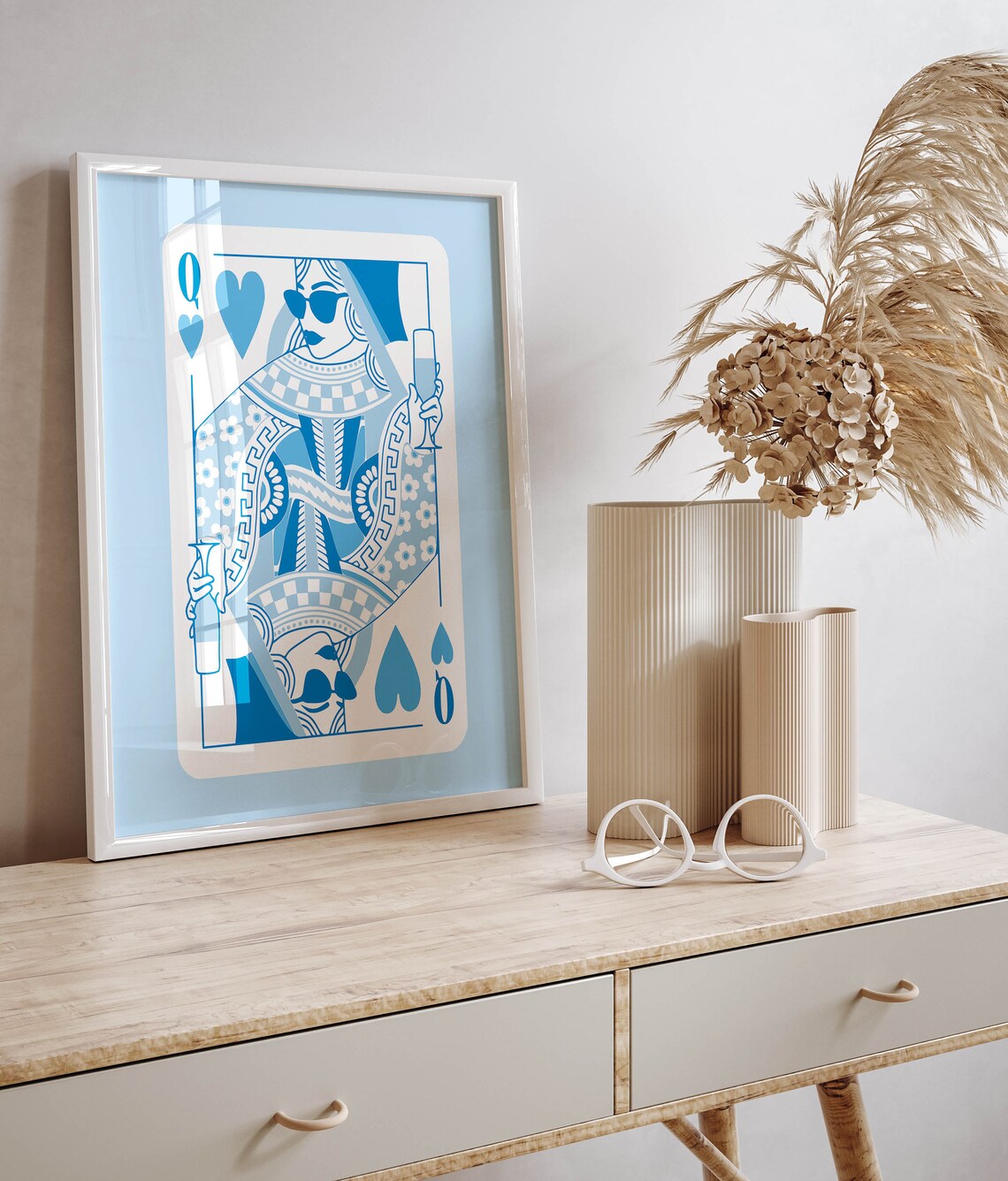 Queen Of Hearts Funky Retro Art Print, Teen Decor - Image 2