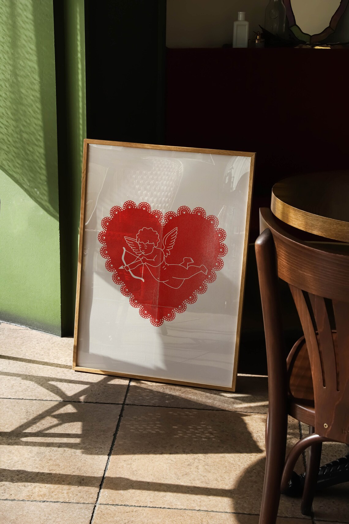 Cupid and Heart Retro Art Print, Coquette Decor - Image 2
