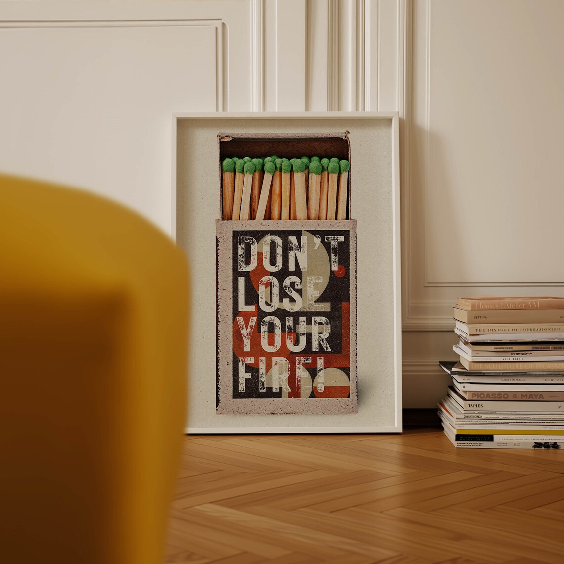 Don't Lose Your Fire Vintage Matchbox Retro Motivational Quote Poster - Image 2