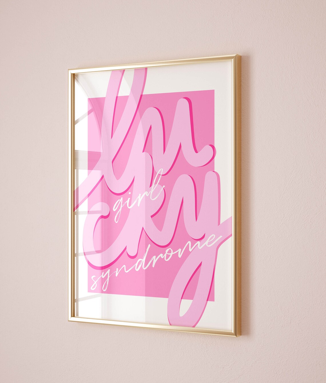 Lucky Girl Syndrome Pink Retro Typography Trendy Y2K Girls Poster - Image 3