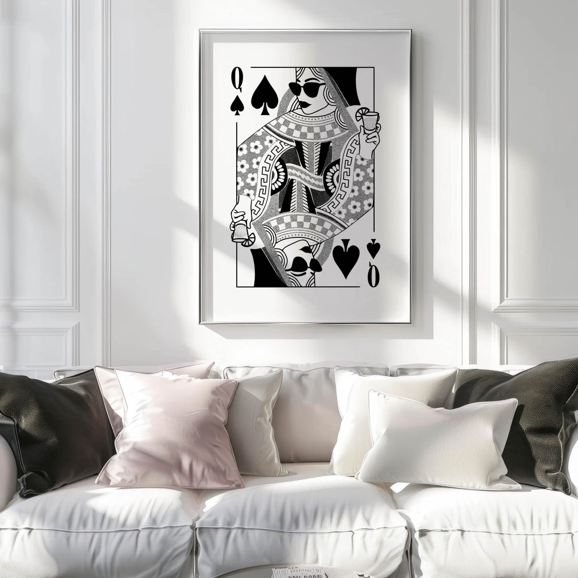 Queen Of Hearts Edgy Retro Art Print - Image 2
