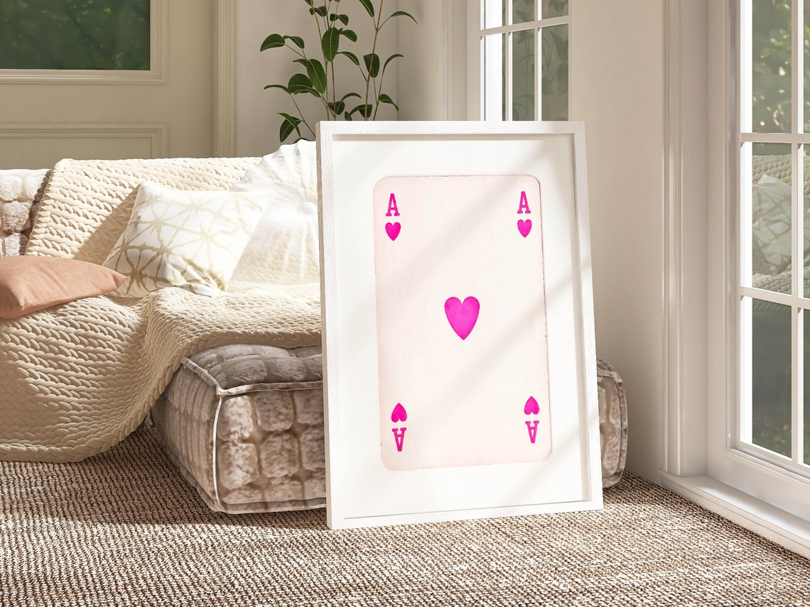 Ace Of Hearts Retro Poster Print, Preppy Decor - Image 2