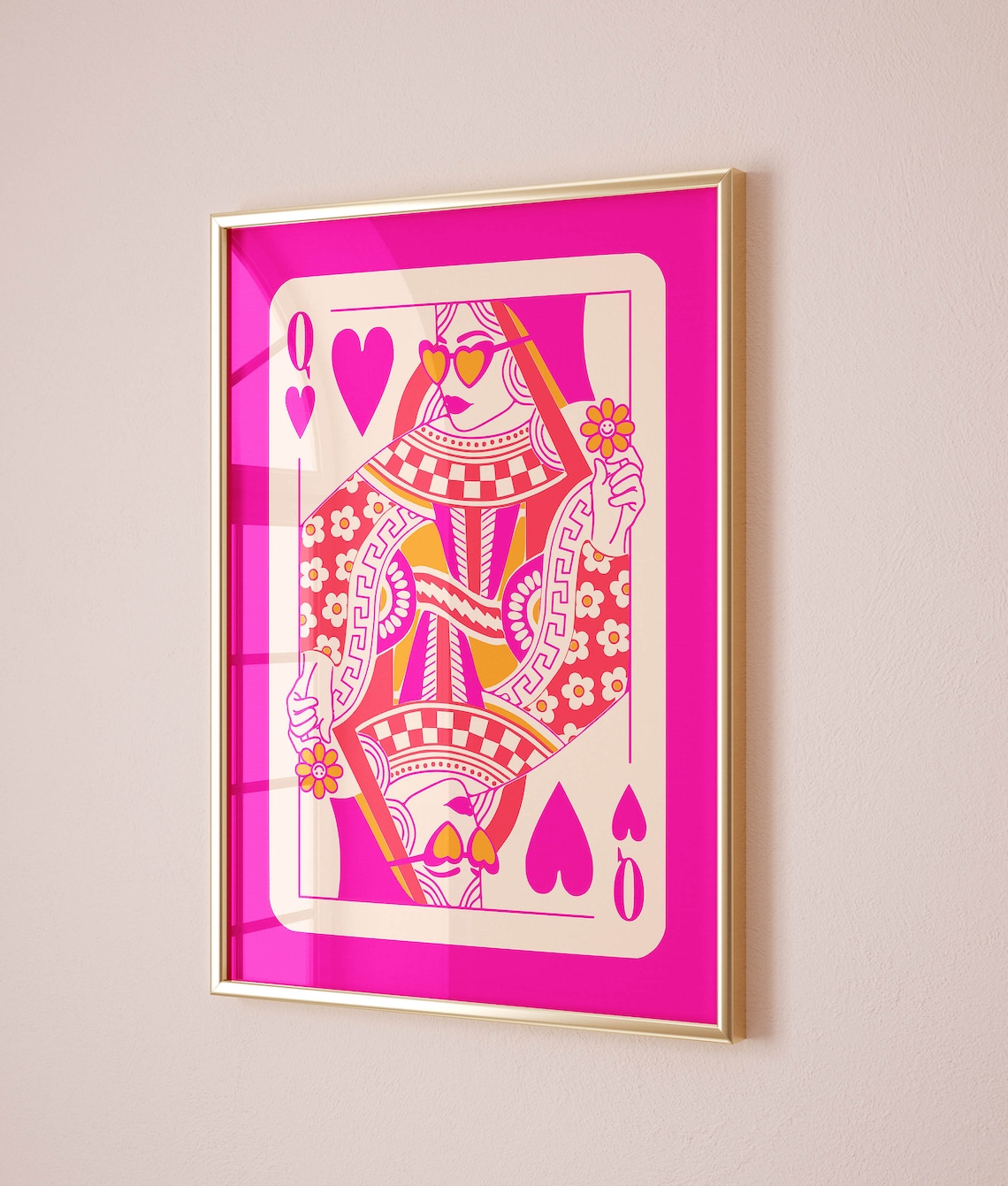Queen Of Hearts Funky Maximalist Art Print