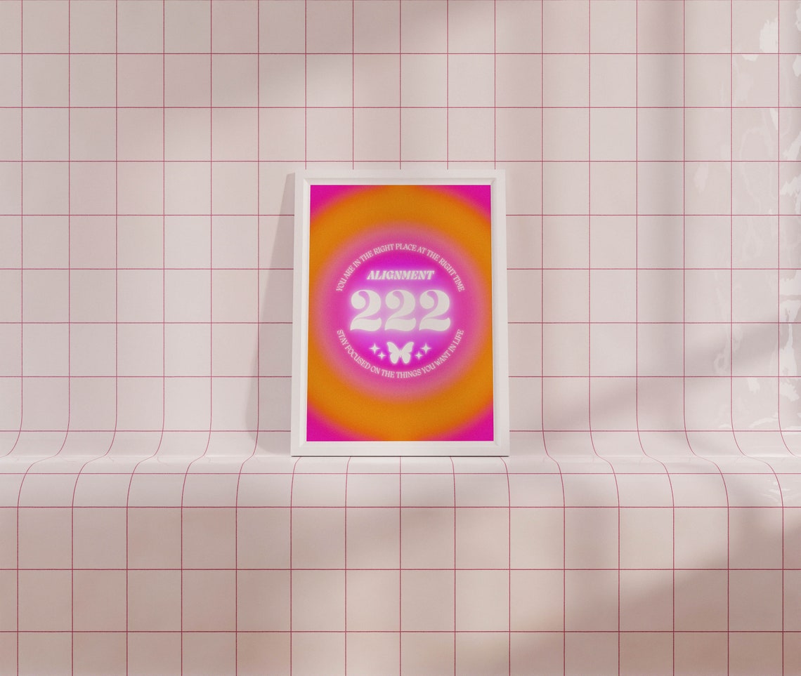 Angel Number 222 Alignment Spiritual Aura Gradient Wall Poster - Image 2