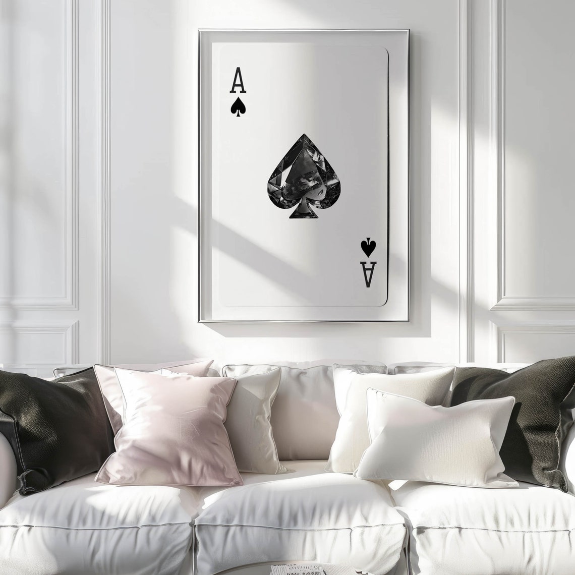 Ace of Spades Playing Card Crystal Spade Minimalist Black Wall Poster - Image 3