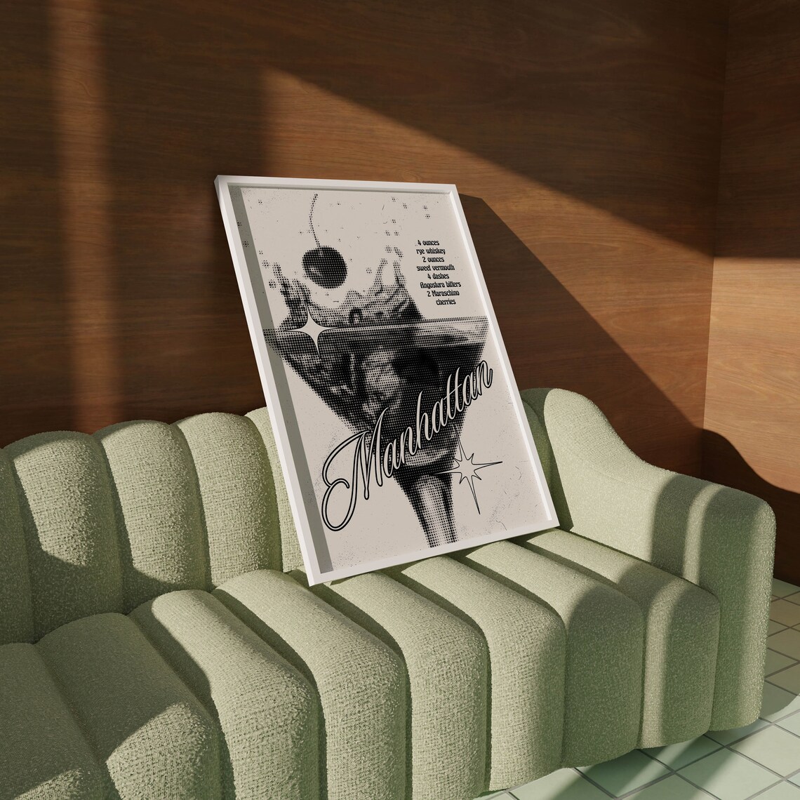 Manhattan Retro Cocktail Art Print, Funky Bar Decor - Image 2