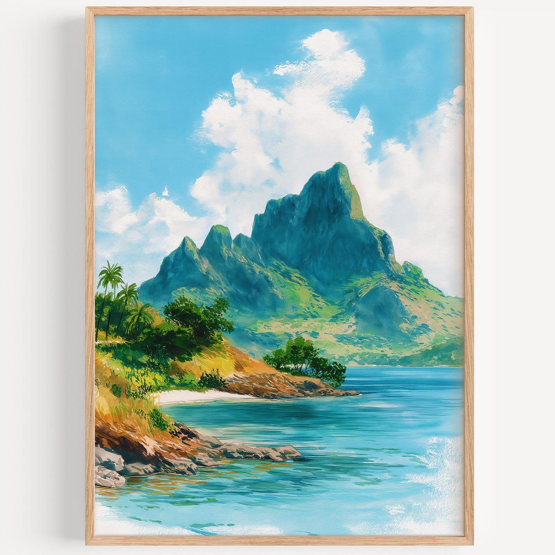 Fiji Islands Watercolor Travel Poster