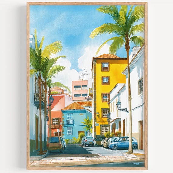 Gran Canaria Watercolor Travel Poster