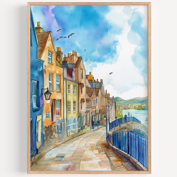 Scotland Watercolor Painting Wall Art Print Travel Poster Inverness Decor Illustrationhome
