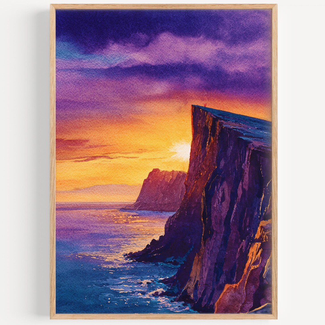 North Cape Watercolor Painting Travel Poster