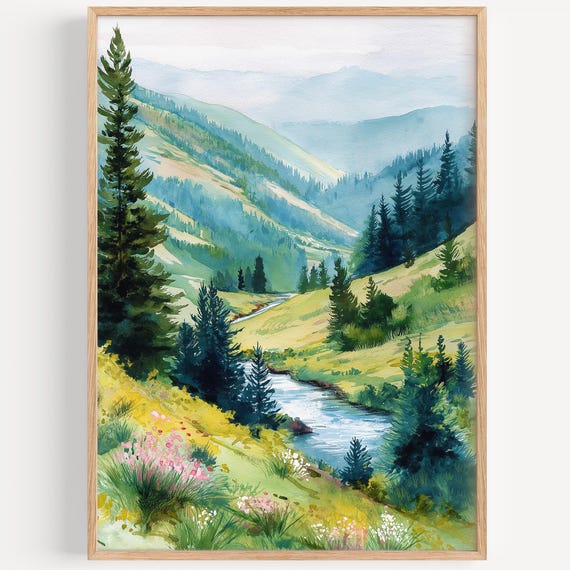 Colorado Springs Watercolor Painting Wall Art Print Us Travel Poster Usa Decor Illustration Home