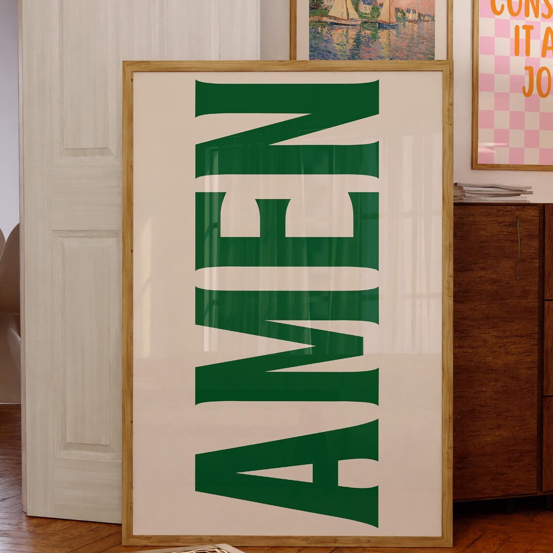Jesus Typography Retro Christian Wall Art Print