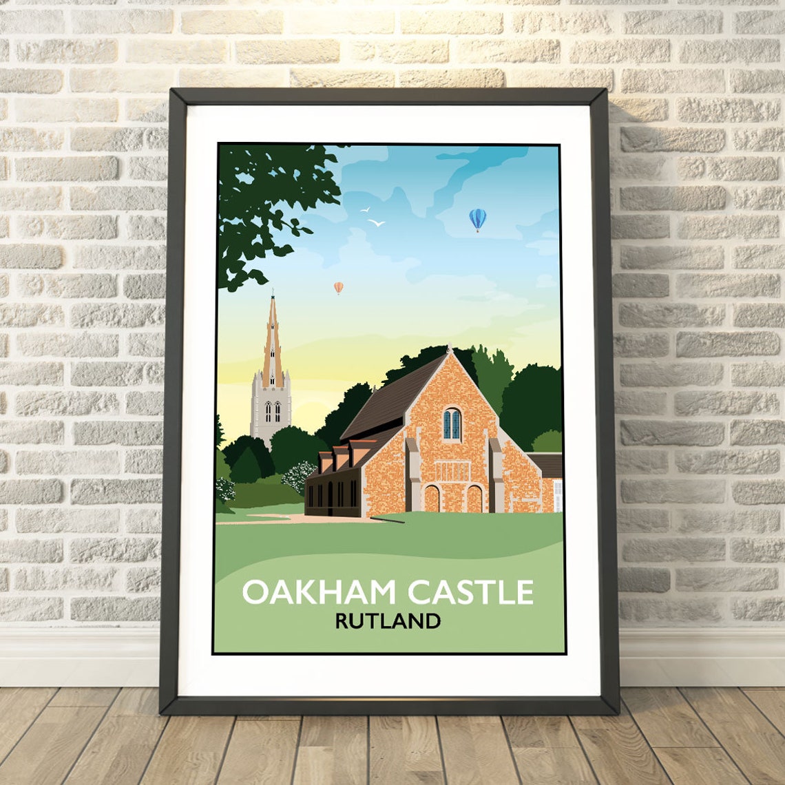 Oakham Castle Rutland England Vintage Travel Landmark Poster