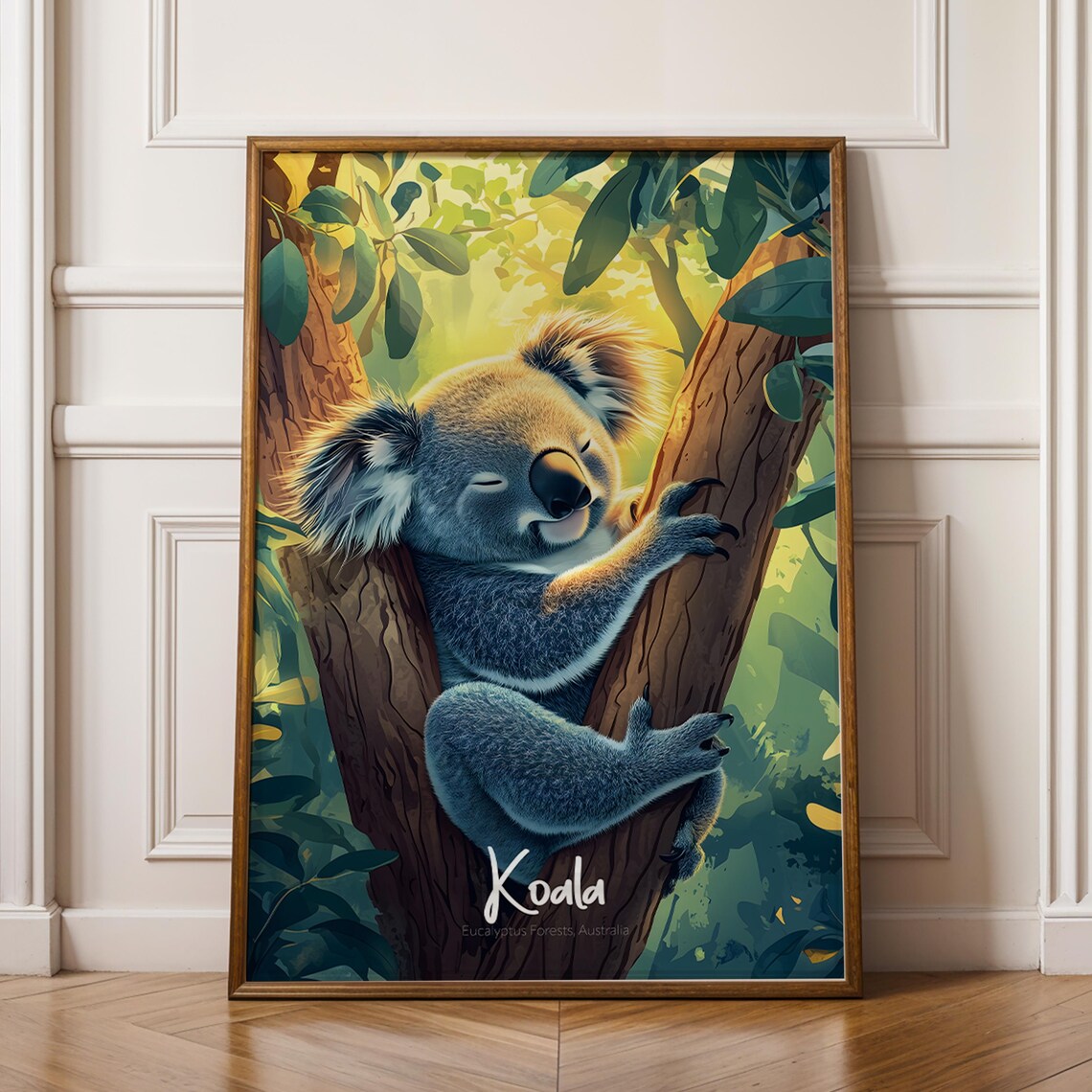 Koala Art Print, Australian Animal Nursery Decor