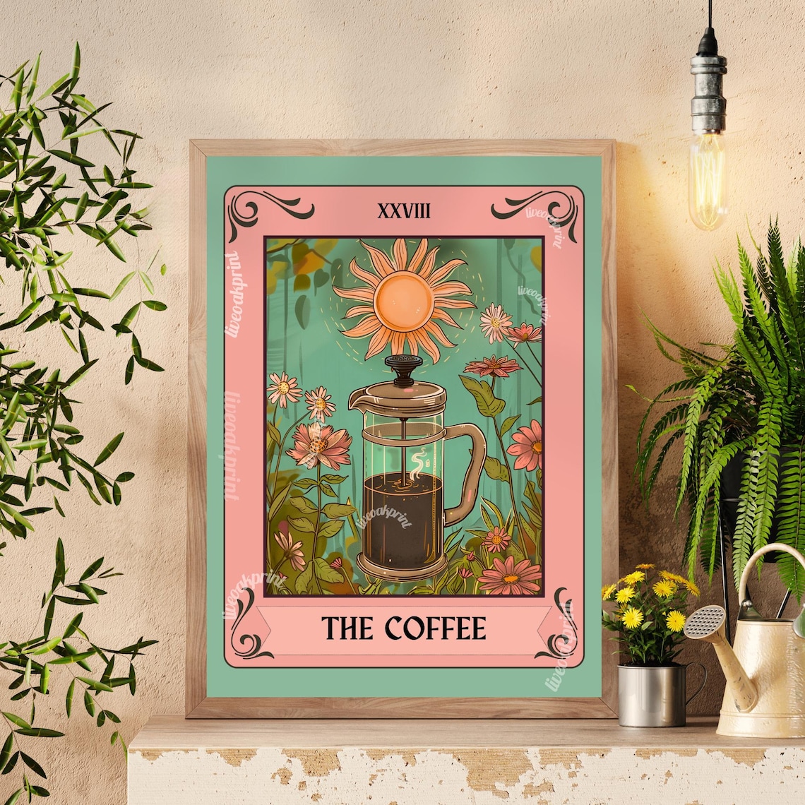 Coffee Tarot Card Gothic Kitchen Art Print