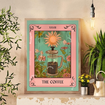Coffee Tarot Card Gothic Kitchen Art Print
