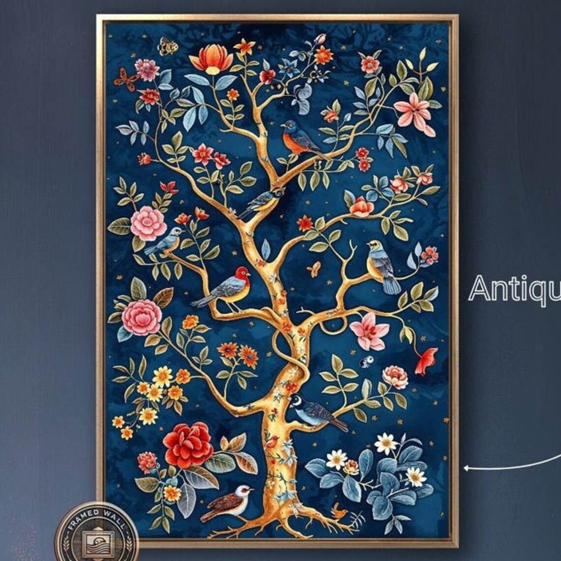 Tree of Life with Birds and Flowers, Nursery Art Print