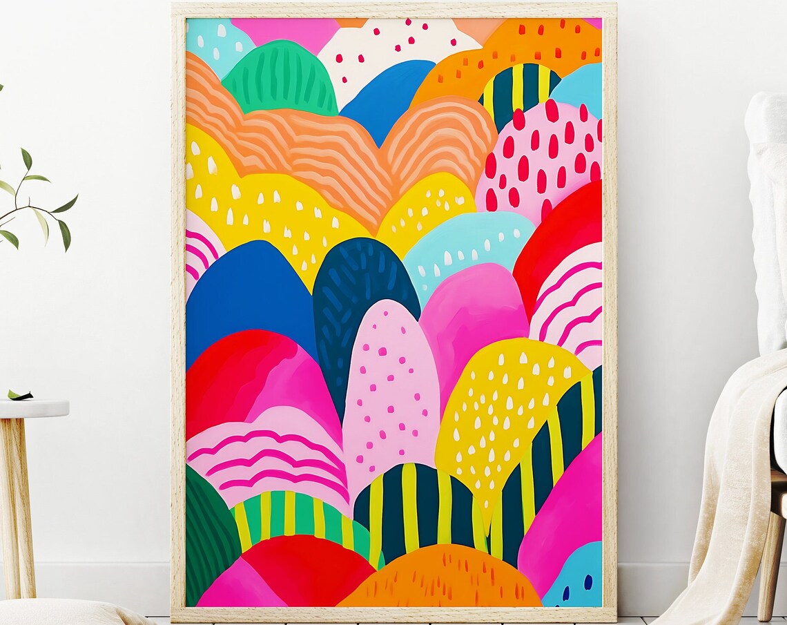 Colorful Vibrant Scenery Maximalist Wall Art Print - Image 2